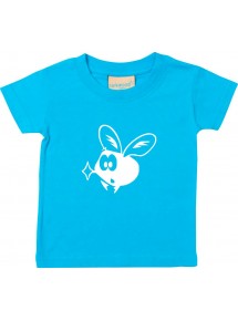 Kinder T-Shirt  Funny Tiere Fliege Mücke tuerkis, 0-6 Monate