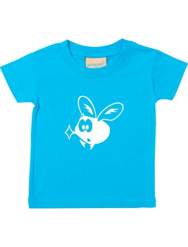 Kinder T-Shirt  Funny Tiere Fliege Mücke tuerkis, 0-6 Monate