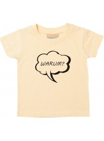 Kinder T-Shirt Sprechblase warum hellgelb, 0-6 Monate