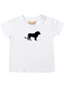 Baby T-Shirt lustige Tiermotive, Löwe, weiss, 0-6 Monate