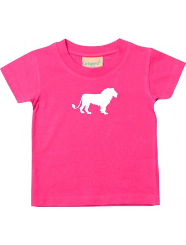 Baby T-Shirt lustige Tiermotive, Löwe, fuchsia, 0-6 Monate