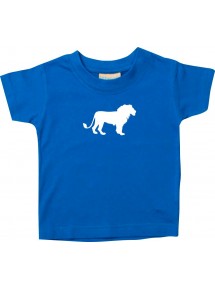 Baby T-Shirt lustige Tiermotive, Löwe, royalblau, 0-6 Monate