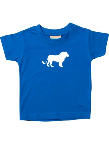 Baby T-Shirt lustige Tiermotive, Löwe, royalblau, 0-6 Monate