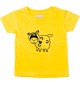 Kinder T-Shirt  Funny Tiere Schaf Schäfchen gelb, 0-6 Monate
