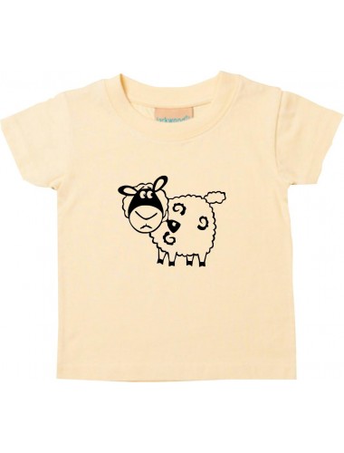 Kinder T-Shirt  Funny Tiere Schaf Schäfchen hellgelb, 0-6 Monate