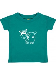Kinder T-Shirt  Funny Tiere Schaf Schäfchen jade, 0-6 Monate