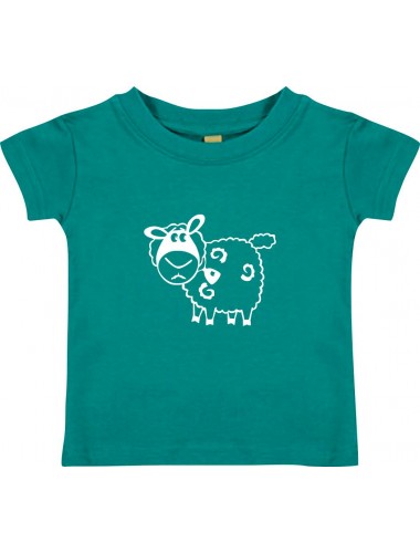 Kinder T-Shirt  Funny Tiere Schaf Schäfchen jade, 0-6 Monate