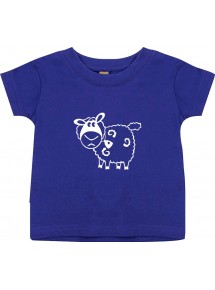 Kinder T-Shirt  Funny Tiere Schaf Schäfchen lila, 0-6 Monate