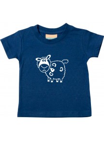 Kinder T-Shirt  Funny Tiere Schaf Schäfchen navy, 0-6 Monate