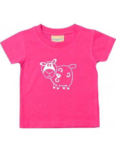 Kinder T-Shirt  Funny Tiere Schaf Schäfchen pink, 0-6 Monate