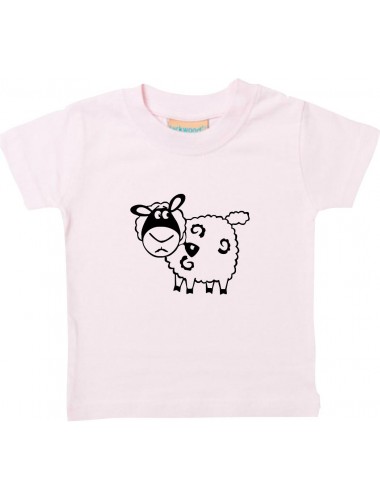 Kinder T-Shirt  Funny Tiere Schaf Schäfchen rosa, 0-6 Monate
