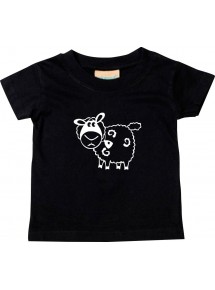 Kinder T-Shirt  Funny Tiere Schaf Schäfchen schwarz, 0-6 Monate