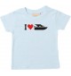 Süßes Kinder T-Shirt I Love Yacht, Kapitän, Skipper, hellblau, 0-6 Monate