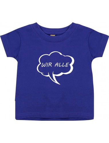 Kinder T-Shirt Sprechblase wir alle lila, 0-6 Monate
