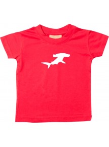 Baby T-Shirt lustige Tiermotive, Hai, Hammerhai, rot, 0-6 Monate