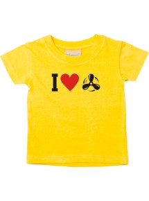Süßes Kinder T-Shirt I Love Motorschraube, Kapitän, gelb, 0-6 Monate