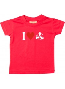 Süßes Kinder T-Shirt I Love Motorschraube, Kapitän, rot, 0-6 Monate
