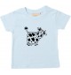 Kinder T-Shirt  Funny Tiere Kuh hellblau, 0-6 Monate