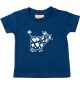 Kinder T-Shirt  Funny Tiere Kuh navy, 0-6 Monate