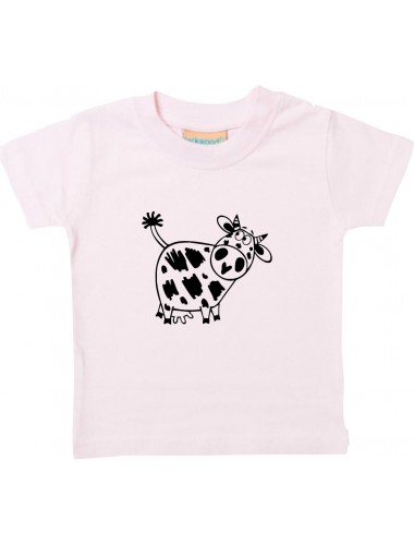 Kinder T-Shirt  Funny Tiere Kuh rosa, 0-6 Monate