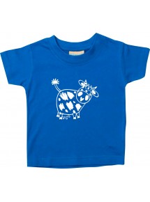 Kinder T-Shirt  Funny Tiere Kuh royal, 0-6 Monate
