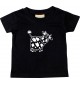 Kinder T-Shirt  Funny Tiere Kuh schwarz, 0-6 Monate