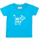 Kinder T-Shirt  Funny Tiere Kuh tuerkis, 0-6 Monate