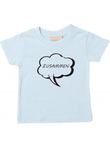 Kinder T-Shirt Sprechblase zusammen hellblau, 0-6 Monate
