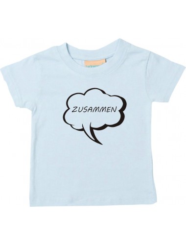 Kinder T-Shirt Sprechblase zusammen hellblau, 0-6 Monate