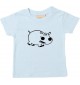 Kinder T-Shirt  Funny Tiere Nilpferd hellblau, 0-6 Monate