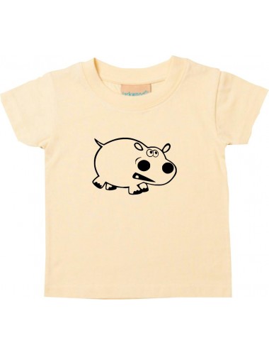 Kinder T-Shirt  Funny Tiere Nilpferd hellgelb, 0-6 Monate