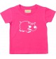 Kinder T-Shirt  Funny Tiere Nilpferd pink, 0-6 Monate