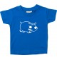 Kinder T-Shirt  Funny Tiere Nilpferd royal, 0-6 Monate