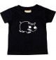 Kinder T-Shirt  Funny Tiere Nilpferd schwarz, 0-6 Monate