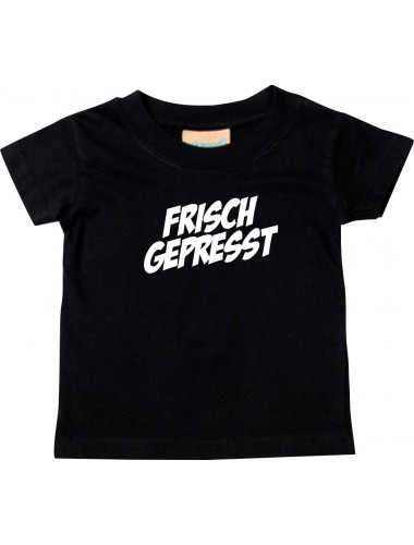 Kinder T-Shirt  frisch gepresst, schwarz, 0-6 Monate