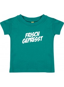 Kinder T-Shirt  frisch gepresst,jade, 0-6 Monate