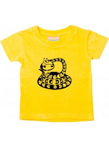 Kinder T-Shirt  Funny Tiere Schlange Snake gelb, 0-6 Monate