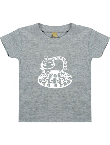 Kinder T-Shirt  Funny Tiere Schlange Snake grau, 0-6 Monate