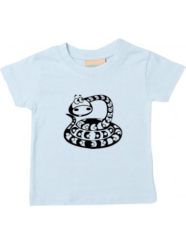 Kinder T-Shirt  Funny Tiere Schlange Snake hellblau, 0-6 Monate