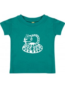 Kinder T-Shirt  Funny Tiere Schlange Snake jade, 0-6 Monate