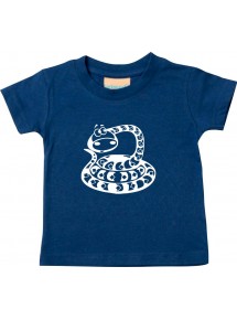 Kinder T-Shirt  Funny Tiere Schlange Snake navy, 0-6 Monate