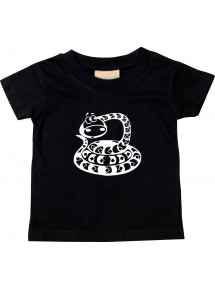 Kinder T-Shirt  Funny Tiere Schlange Snake schwarz, 0-6 Monate