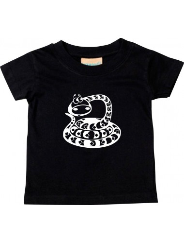 Kinder T-Shirt  Funny Tiere Schlange Snake schwarz, 0-6 Monate