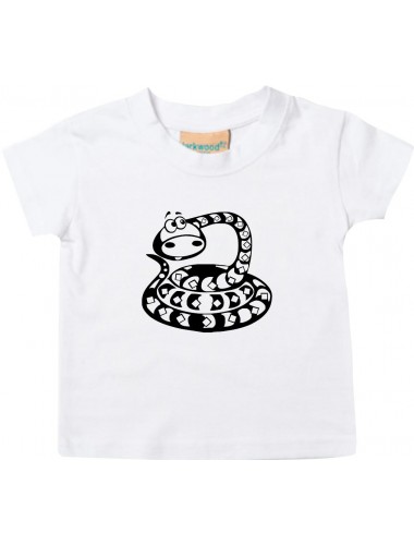 Kinder T-Shirt  Funny Tiere Schlange Snake weiss, 0-6 Monate