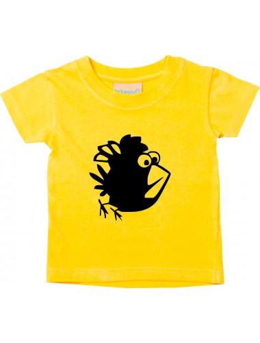 Kinder T-Shirt  Funny Tiere Vogel Spatz gelb, 0-6 Monate