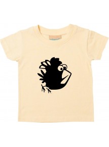 Kinder T-Shirt  Funny Tiere Vogel Spatz hellgelb, 0-6 Monate