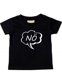 Kinder T-Shirt Sprechblase Nö schwarz, 0-6 Monate