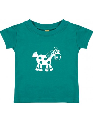 Kinder T-Shirt  Funny Tiere Pferd Pony jade, 0-6 Monate