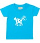 Kinder T-Shirt  Funny Tiere Pferd Pony tuerkis, 0-6 Monate
