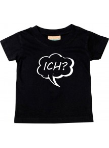 Kinder T-Shirt Sprechblase Ich schwarz, 0-6 Monate